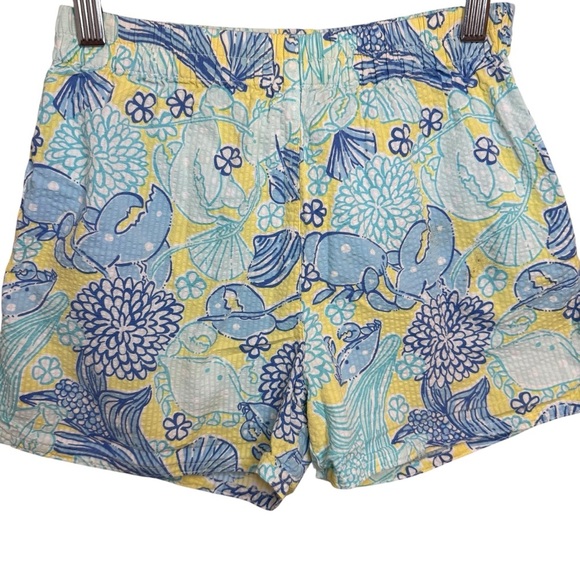 Lilly Pulitzer Other - Lilly Pulitzer | Aqua Seersucker Floral Shorts